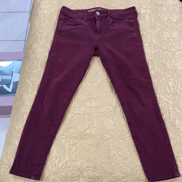 Burgundy American Eagle Skinny Jeggings - Picture 5 of 6